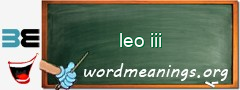 WordMeaning blackboard for leo iii